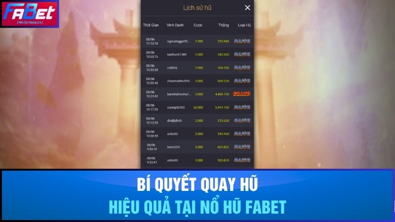 Bí quyết quay hũ hiệu quả tại Fabet