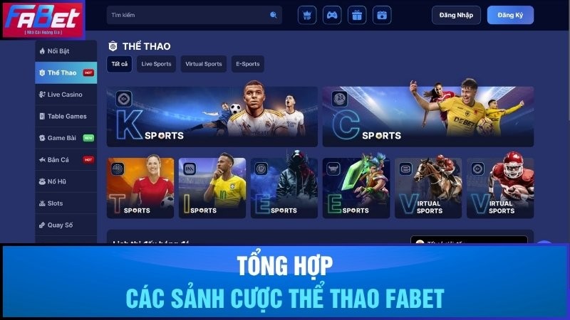 Các sảnh cược thể thao hấp dẫn tại Fabet