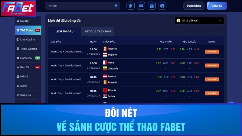 Đôi nét về thể thao Fabet