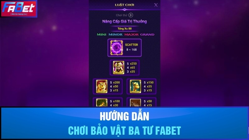 Hướng dẫn chơi bảo vật ba tư Fabet nhanh chóng