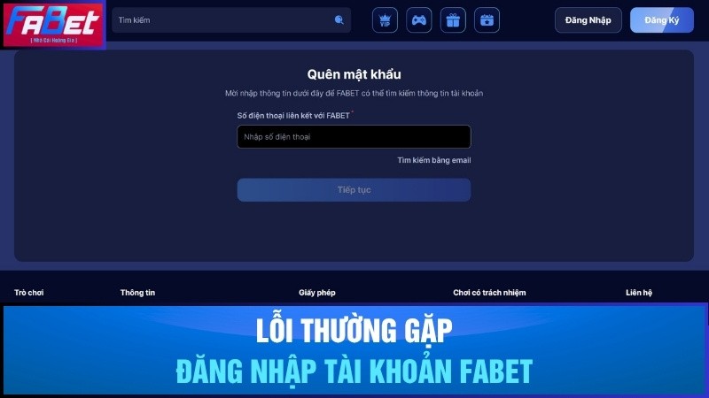 Cách xử lý các lỗi thường gặp khi đăng nhập Fabet