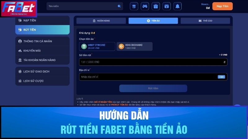 Hướng dẫn rút tiền qua ví tiền ảo