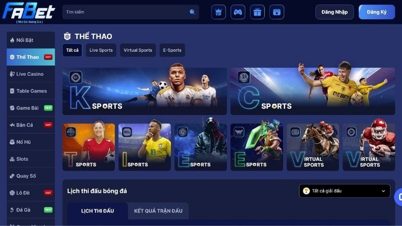 Sảnh cá cược thể thao Fabet đỉnh cao