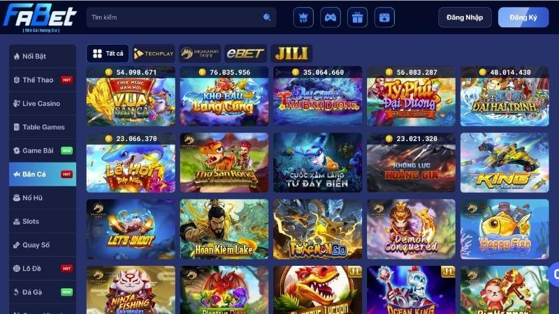 Sảnh game bắn cá đổi thưởng Fabet